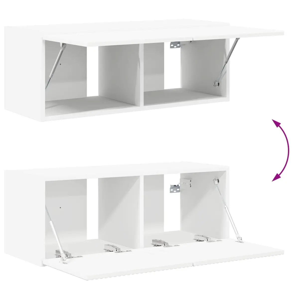 4-Piece White TV Wall Cabinet for Storage