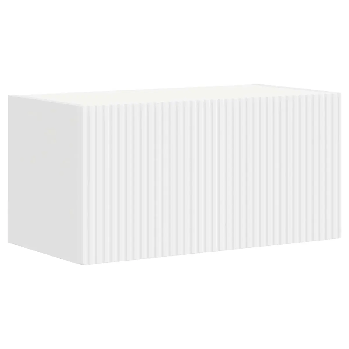 Wall-mounted TV Cabinet Set 2 Pieces White Modern Living Room Storage Unit