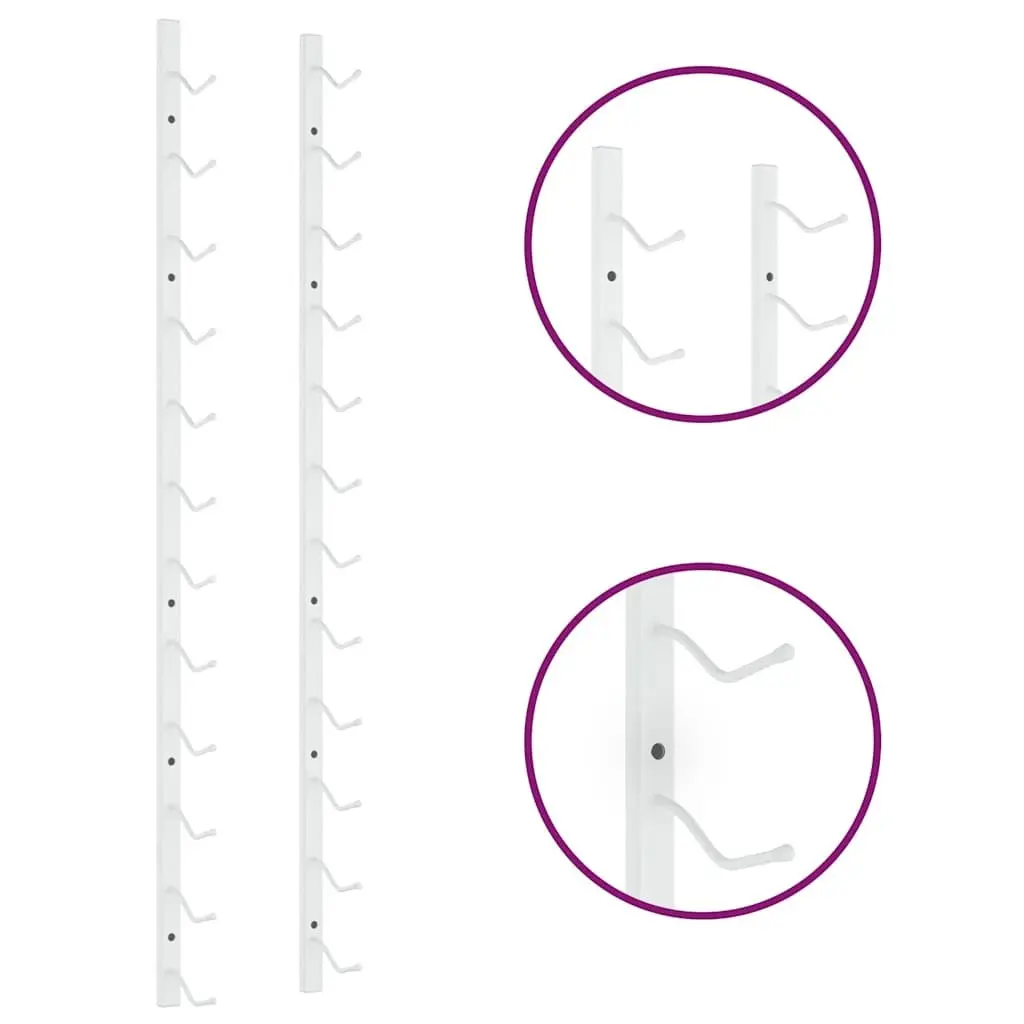Wall Mounted Wine Rack 12 Bottle Storage White Iron Kitchen Organiser Holder