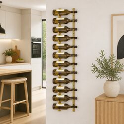 Gold Iron Wine Rack for Home - 12 Bottle Capacity