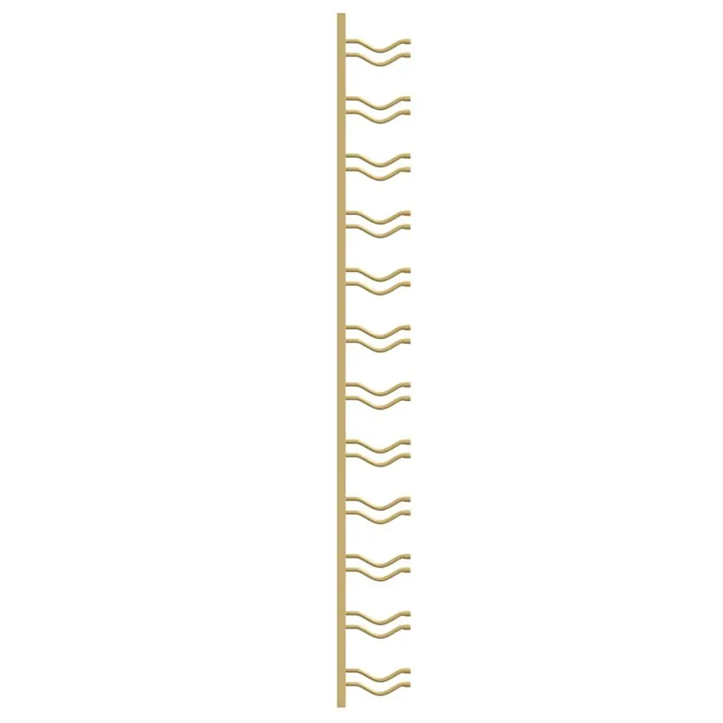 Wall Mounted Wine Rack 12 Bottle Storage Gold Iron Set of 2