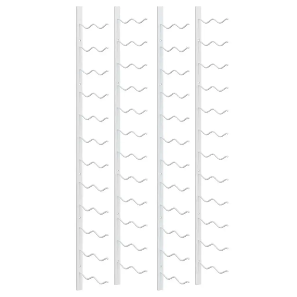 Wall Mounted Wine Rack Storage Organiser Set 2 pcs White Iron 24 Bottles