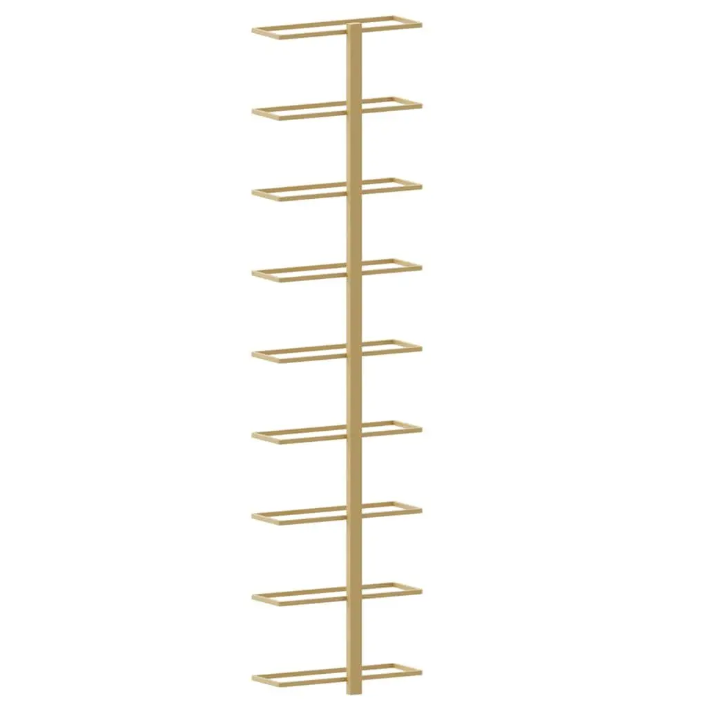 Wall-mounted Wine Rack Storage Organiser 9 Bottles Gold Iron