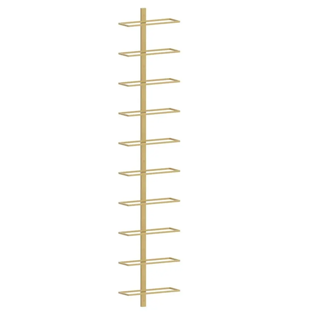 Wall-mounted Wine Rack Storage Organiser for 10 Bottles Gold Metal
