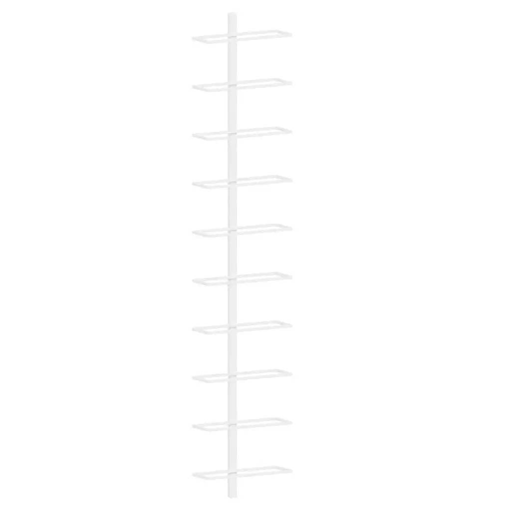 Metal Wall-mounted Wine Rack Set of 2 White Storage 10 Bottle Holder Kitchen