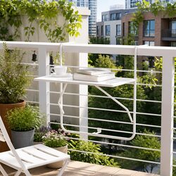 Reliable and Functional White Balcony Table