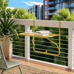 Reliable and Practical Gold Balcony Table for Outdoors