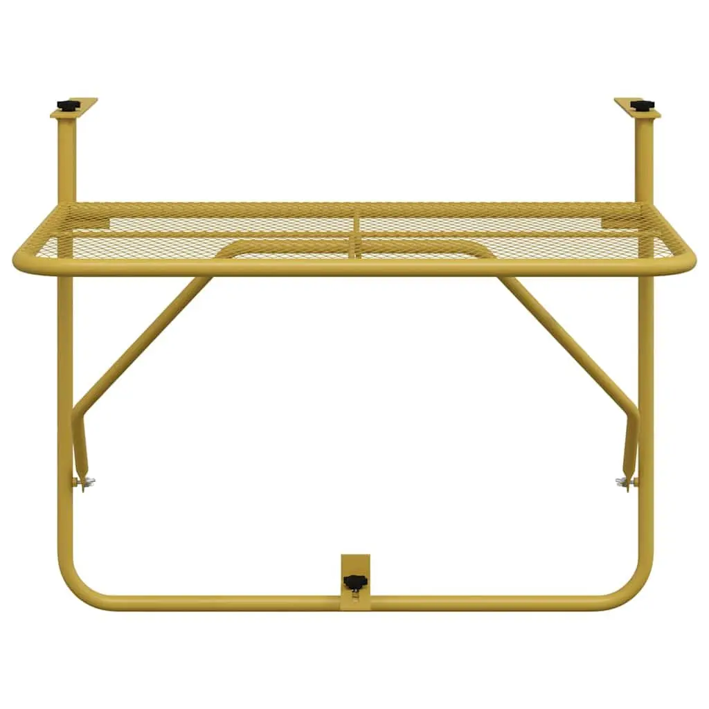 Foldable Balcony Table Outdoor Coffee Side Table 60x40cm Gold Steel