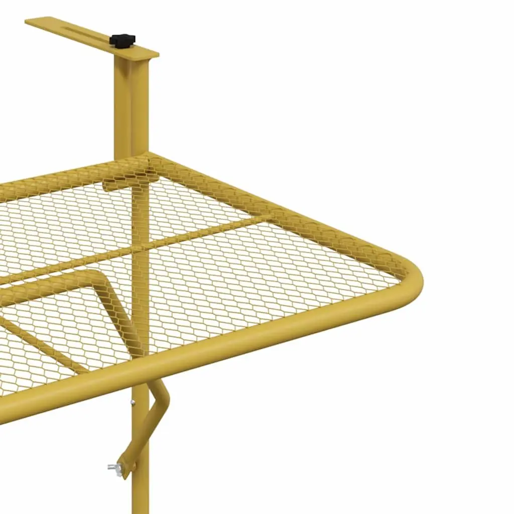 Foldable Balcony Table Outdoor Coffee Side Table 60x40cm Gold Steel