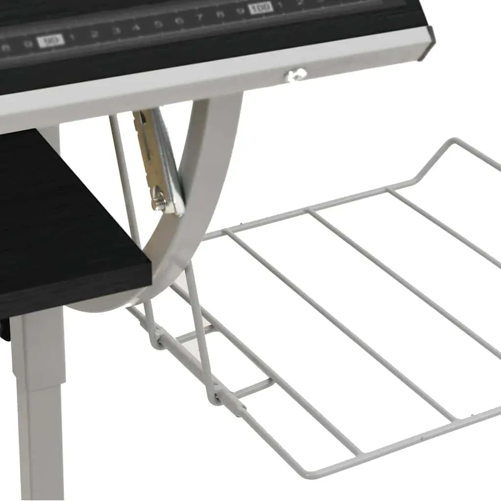 Craft Desk Adjustable Angle Tilt Desktop with Shelf Black Grey 110 x 53 x 58-87 cm