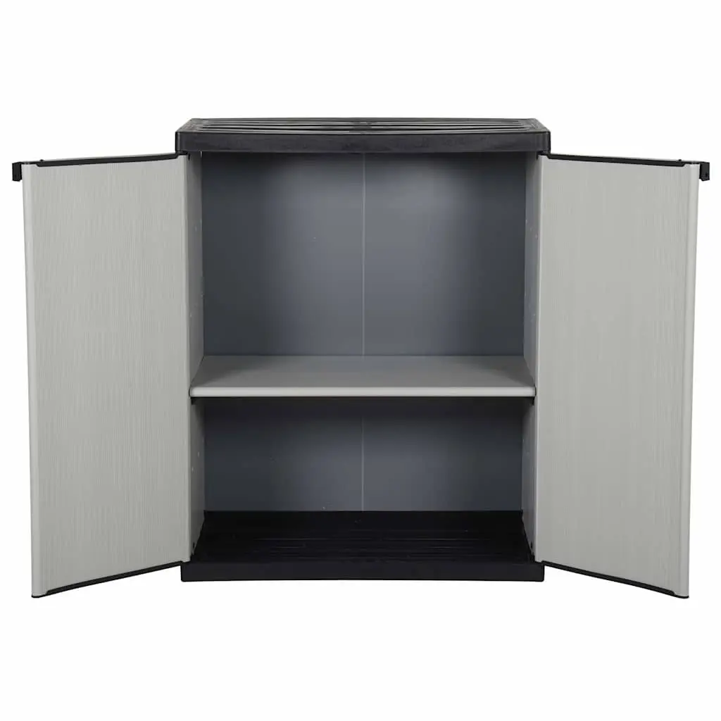 Garden Storage Cabinet Grey Outdoor Patio Deck 1 Shelf