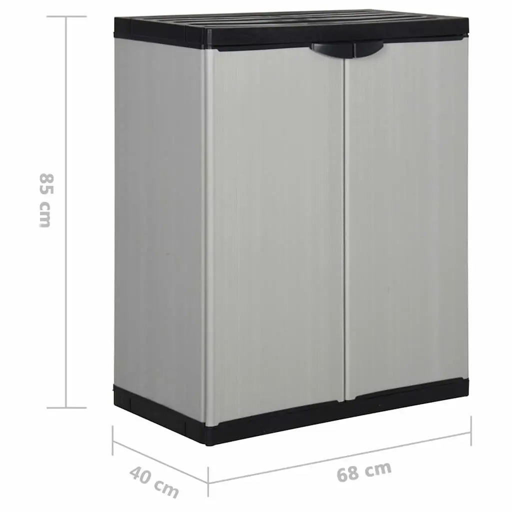 Garden Storage Cabinet Grey Outdoor Patio Deck 1 Shelf