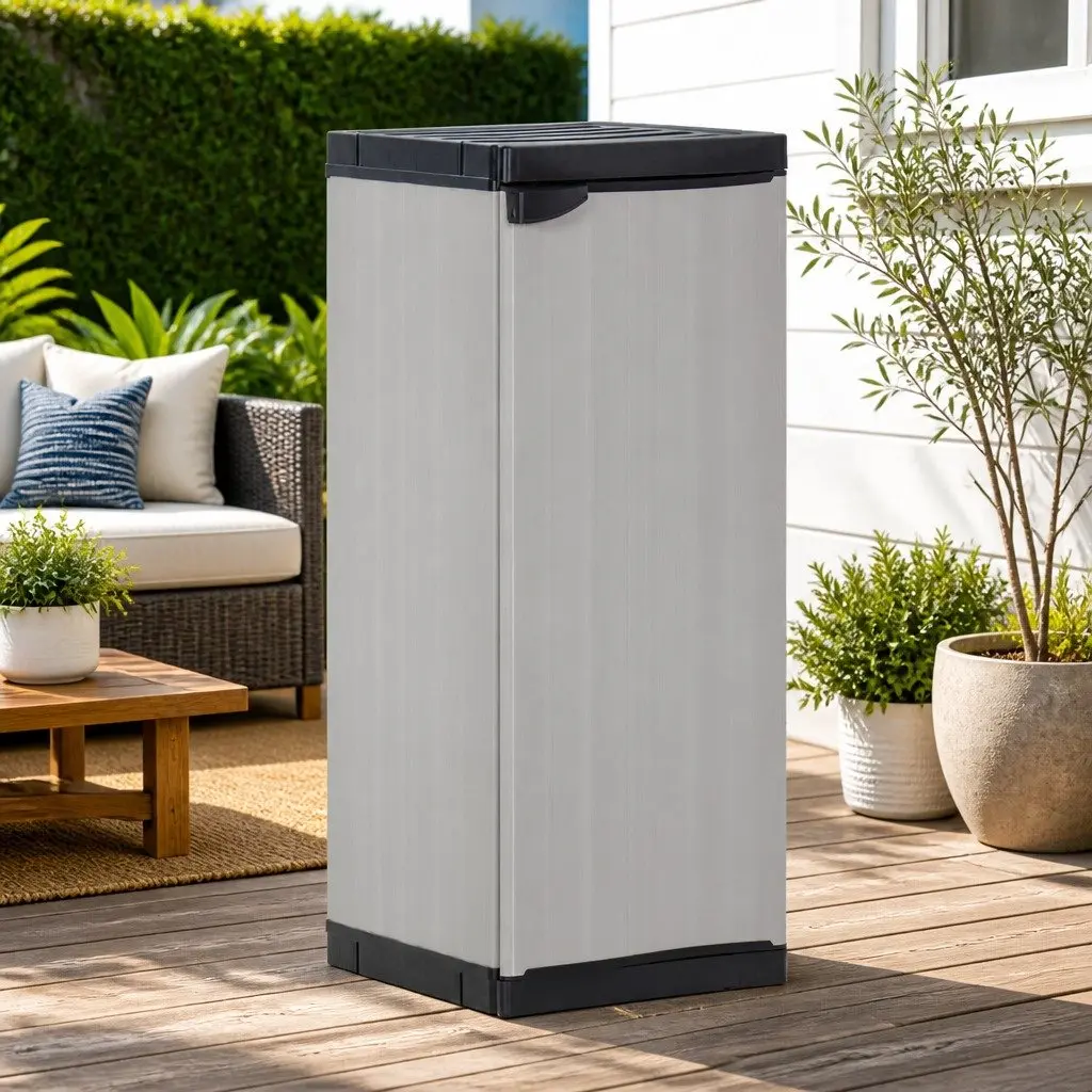 Garden Storage Cabinet Outdoor Organiser 35x40x85cm Grey