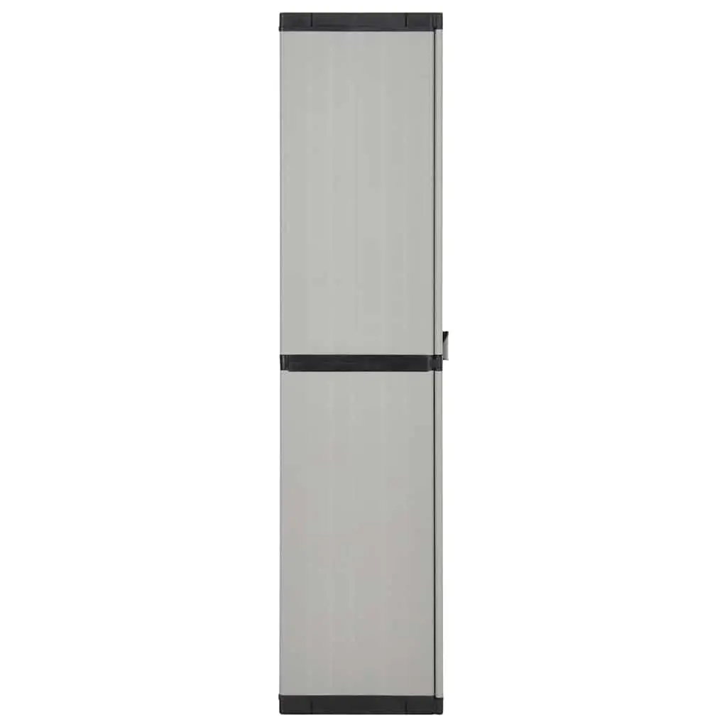 Garden Storage Cabinet Outdoor Organiser 3 Shelf Compact Grey Black