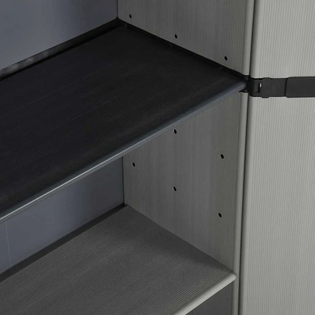 Garden Storage Cabinet Outdoor Organiser 3 Shelf Compact Grey Black