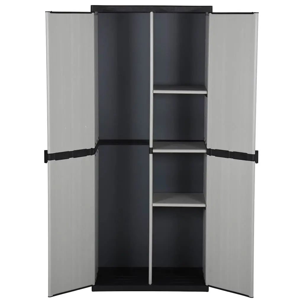 Outdoor Storage Cabinet Grey 3 Shelf Garden Patio Balcony Cupboard