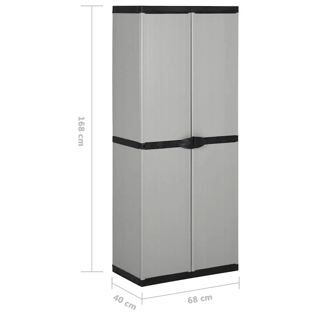 Outdoor Storage Cabinet Grey 3 Shelf Garden Patio Balcony Cupboard