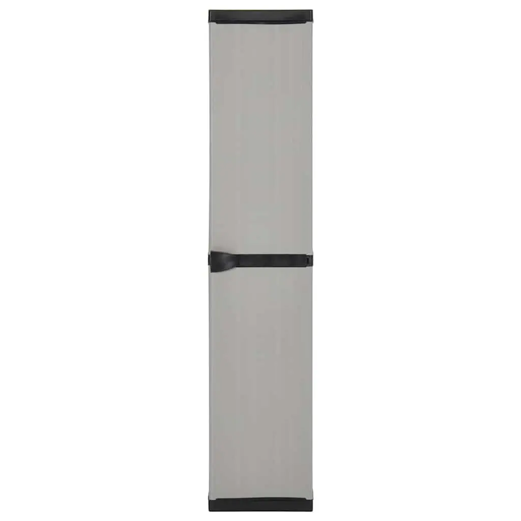 Garden Storage Cabinet Organiser 3 Shelves Grey Black Outdoor Patio Balcony