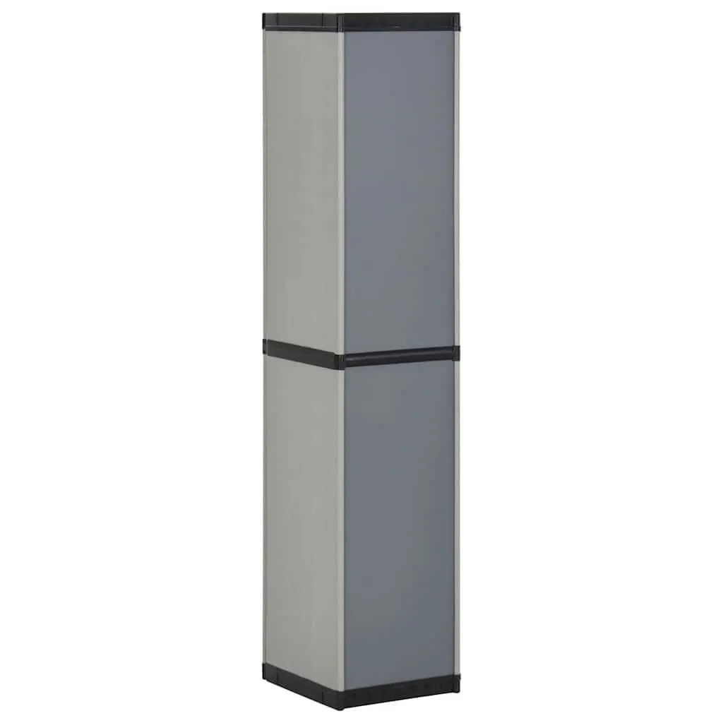 Garden Storage Cabinet Organiser 3 Shelves Grey Black Outdoor Patio Balcony