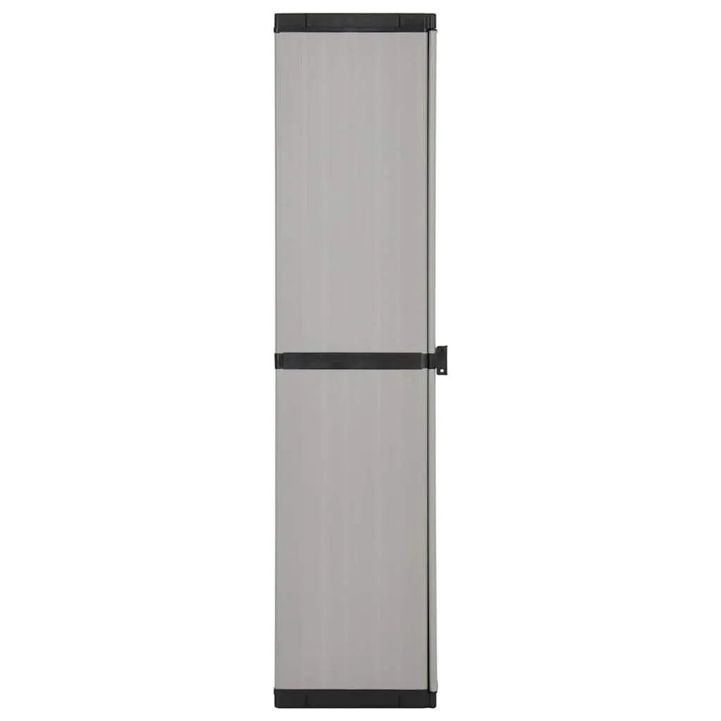 Garden Storage Cabinet Organiser 3 Shelves Grey Black Outdoor Patio Balcony