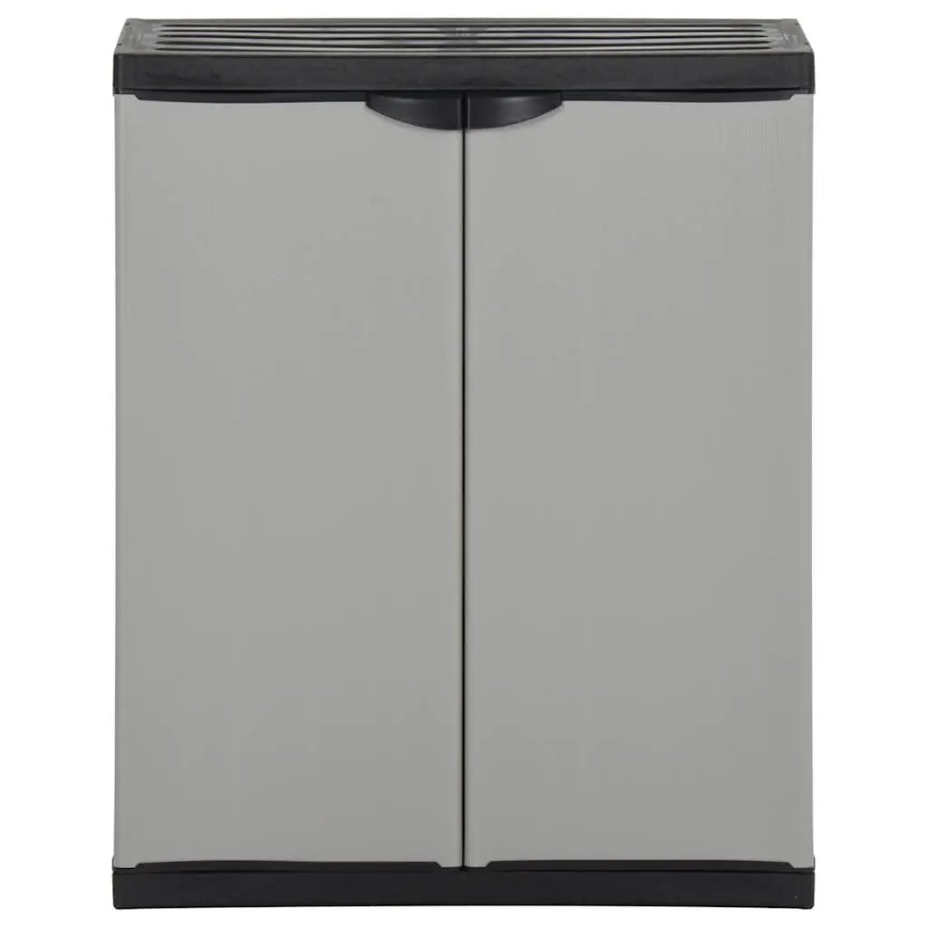 Garden Waste Cabinet Grey Black Outdoor Rubbish Bin Storage Organiser 68 x 40 x 85 cm