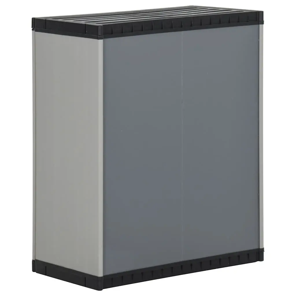 Garden Waste Cabinet Grey Black Outdoor Rubbish Bin Storage Organiser 68 x 40 x 85 cm
