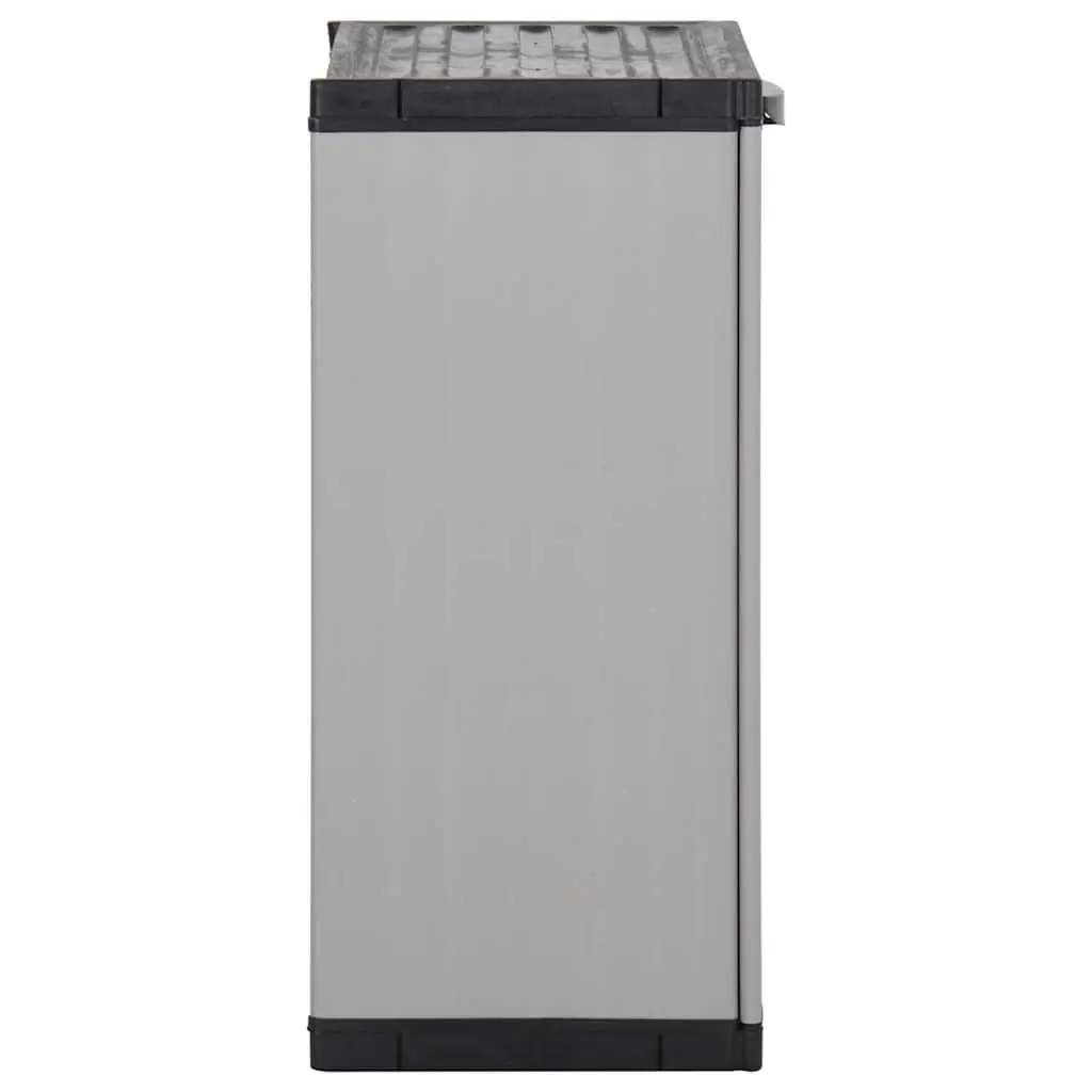 Garden Waste Cabinet Grey Black Outdoor Rubbish Bin Storage Organiser 68 x 40 x 85 cm