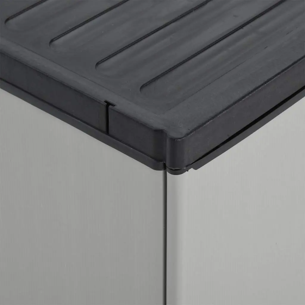 Garden Waste Cabinet Grey Black Outdoor Rubbish Bin Storage Organiser 68 x 40 x 85 cm