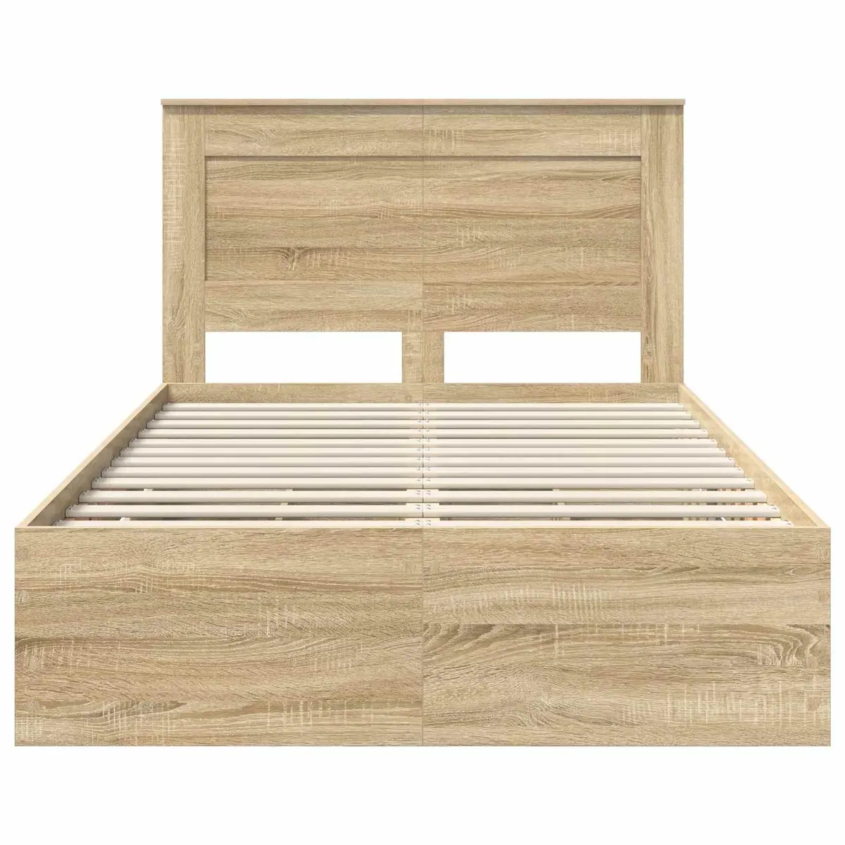Bed Frame with Storage Drawer Modern 135 x 190 cm Sonoma Oak Engineered Wood