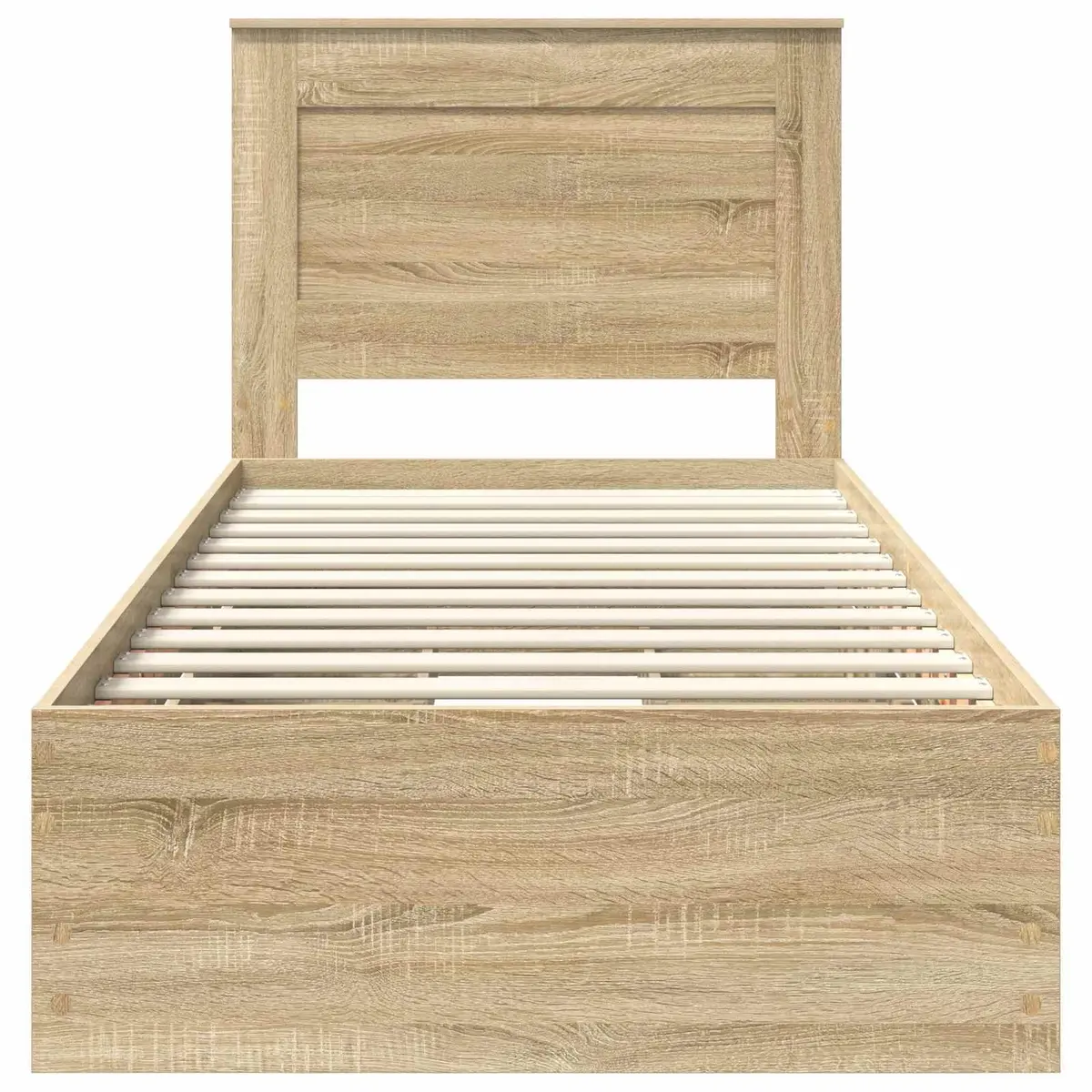Bed Frame with Storage Drawer in Brown 90 x 190 cm
