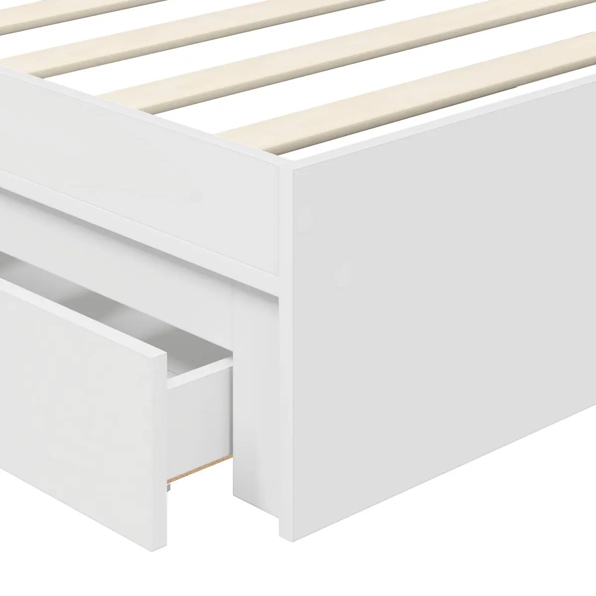 Storage Bed Frame with Headboard White 90 x 190 cm