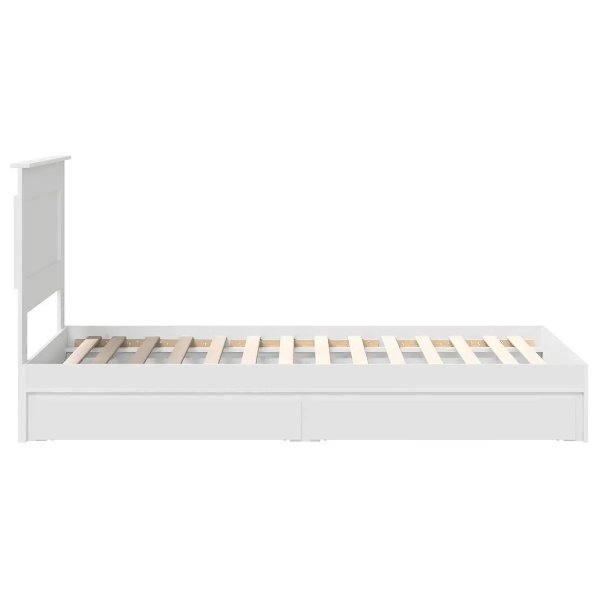 Storage Bed Frame with Headboard White 90 x 190 cm