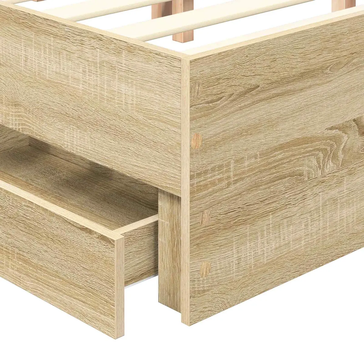 Bed Frame with Storage Drawer for Simplified Living 150 x 200 cm