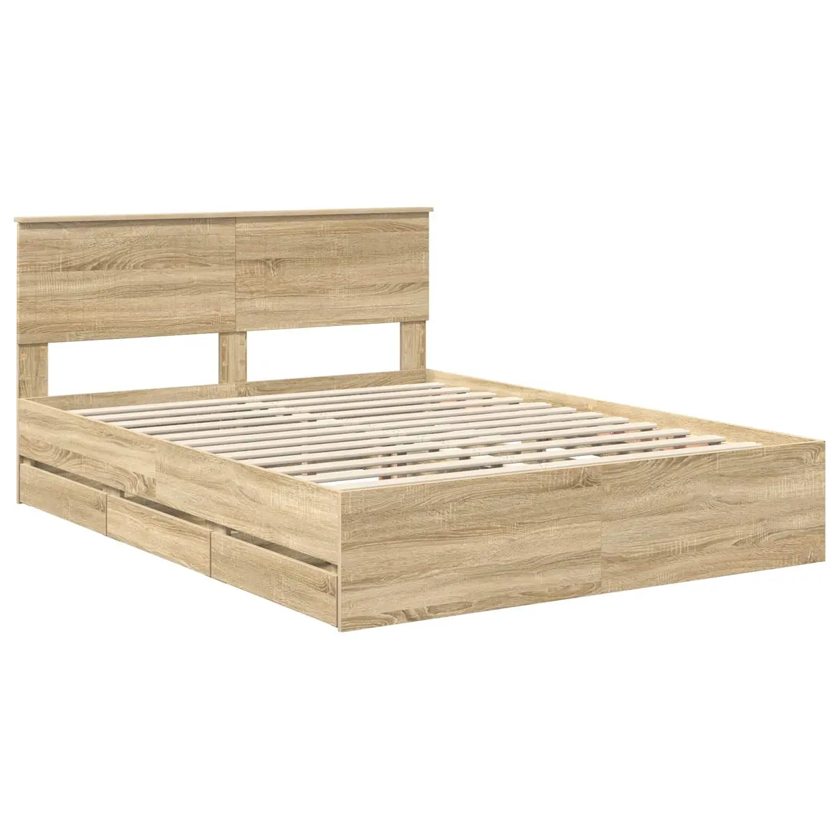 Bed Frame with Storage Drawer for Simplified Living 150 x 200 cm