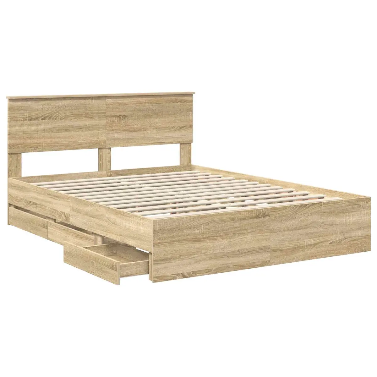Bed Frame with Storage Drawer for Simplified Living 150 x 200 cm