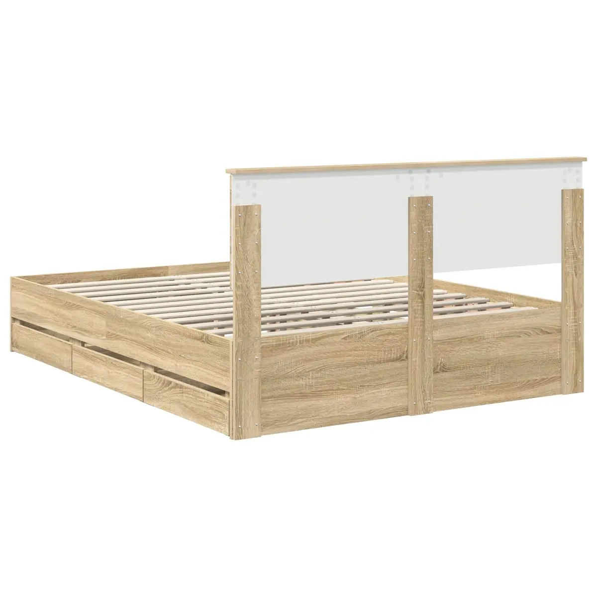 Bed Frame with Storage Drawer for Simplified Living 150 x 200 cm
