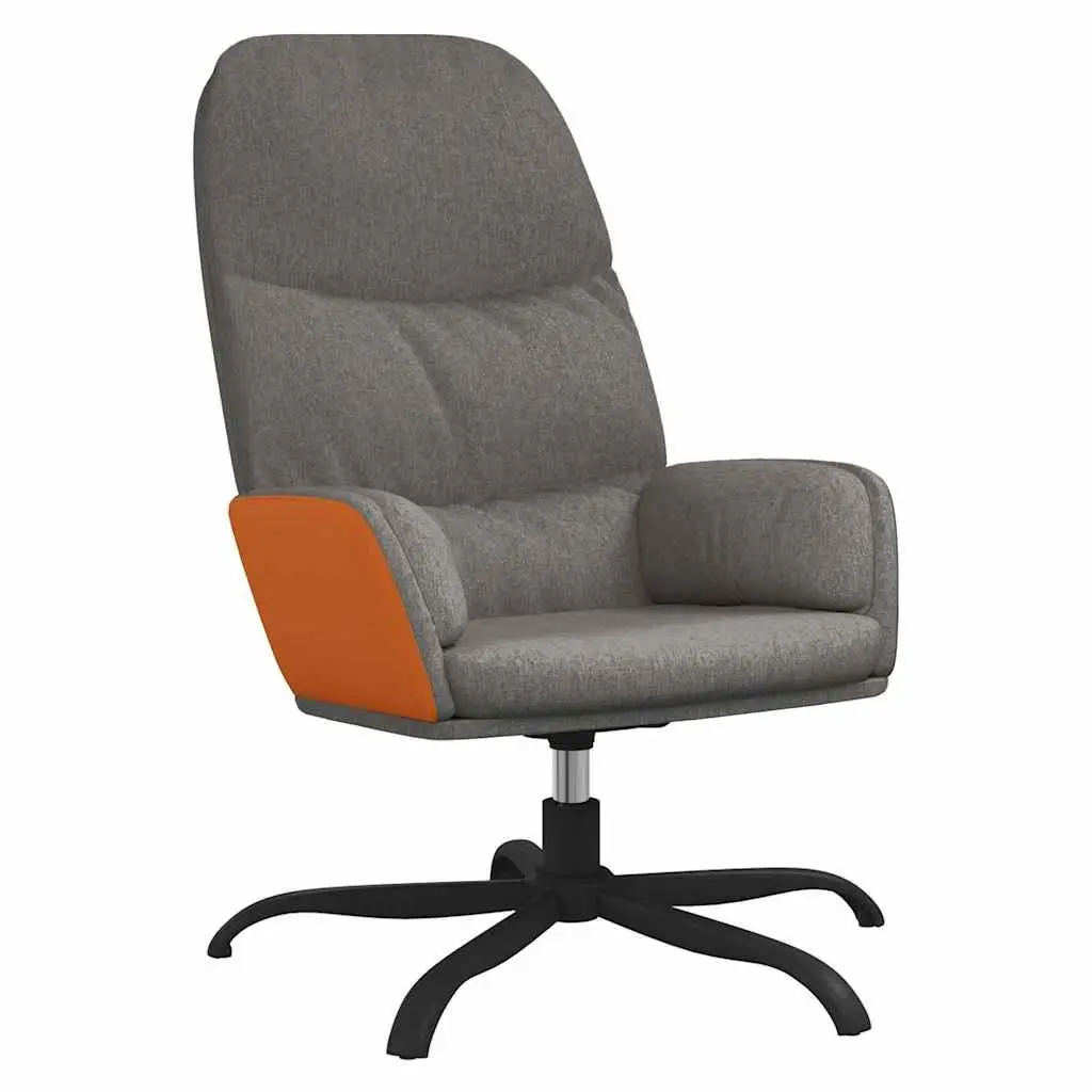 Arm Chair Swivel Recliner Grey Fabric Padded Seat Living Room