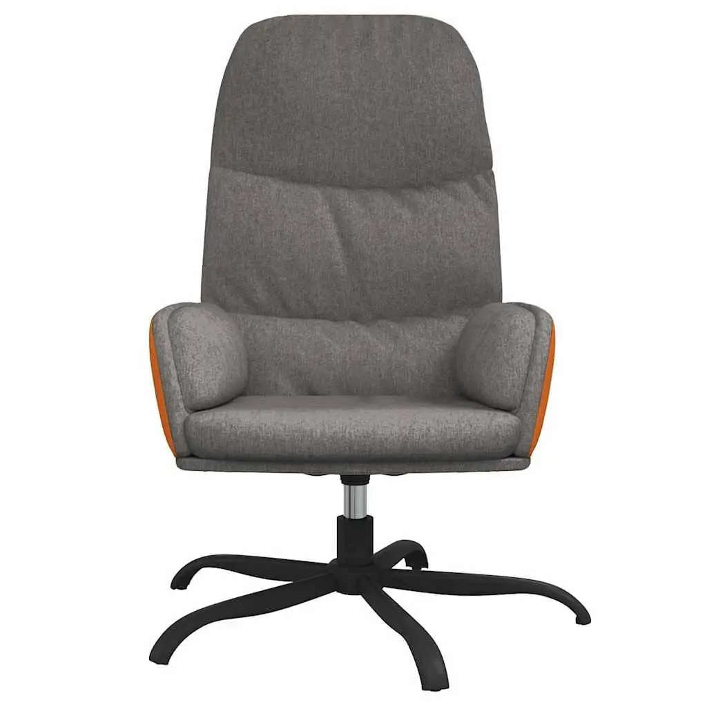 Arm Chair Swivel Recliner Grey Fabric Padded Seat Living Room