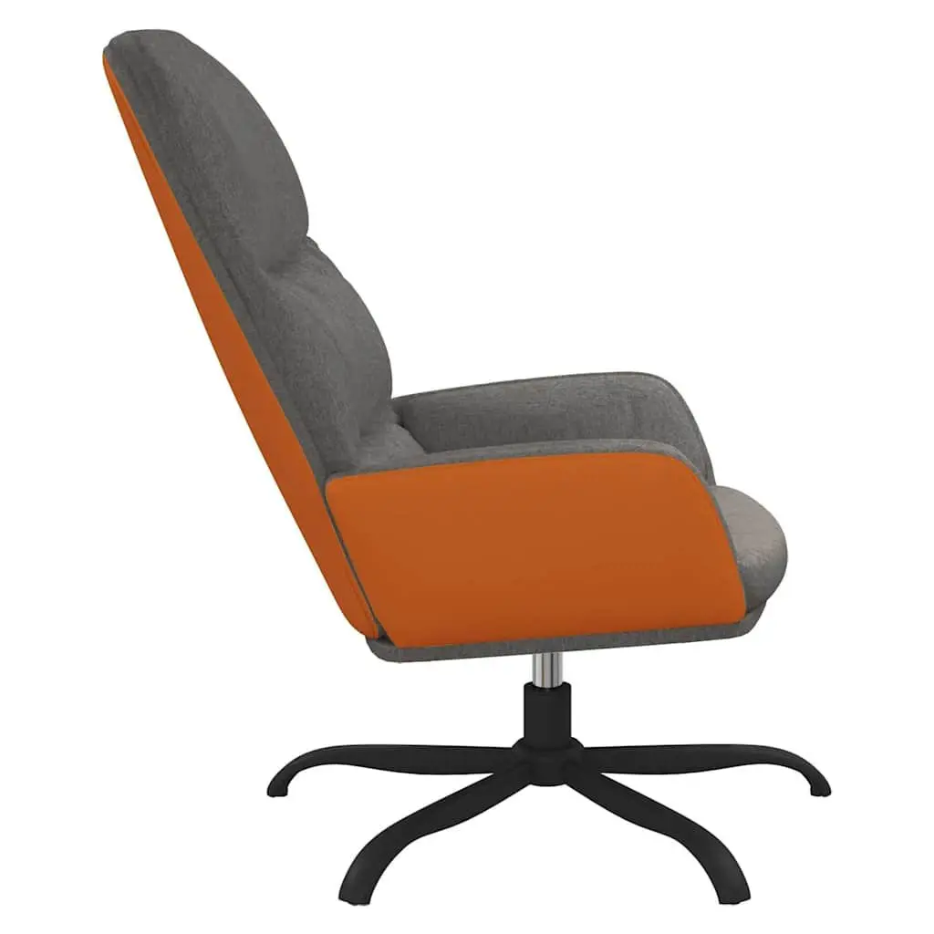 Arm Chair Swivel Recliner Grey Fabric Padded Seat Living Room