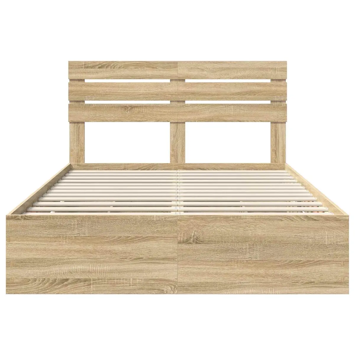 Bed Frame with Storage Drawer Modern 150 x 200 cm Brown Sonoma Oak