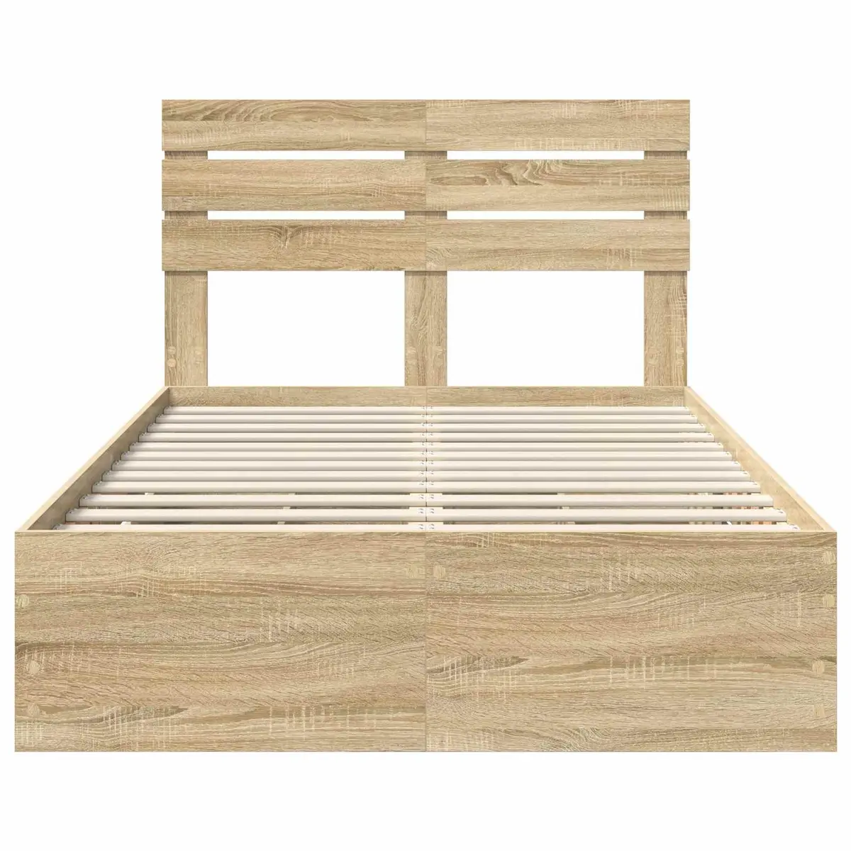Bed Frame with Storage Drawer Modern 135 x 190 cm Brown Sonoma Oak
