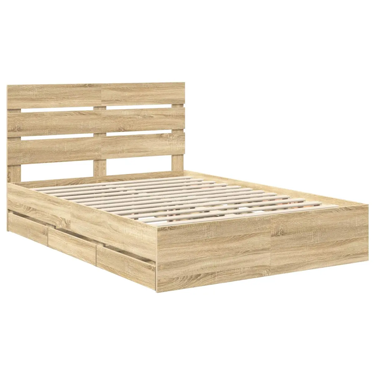 Bed Frame with Drawer Storage Modern 150 x 200 cm Sonoma Oak