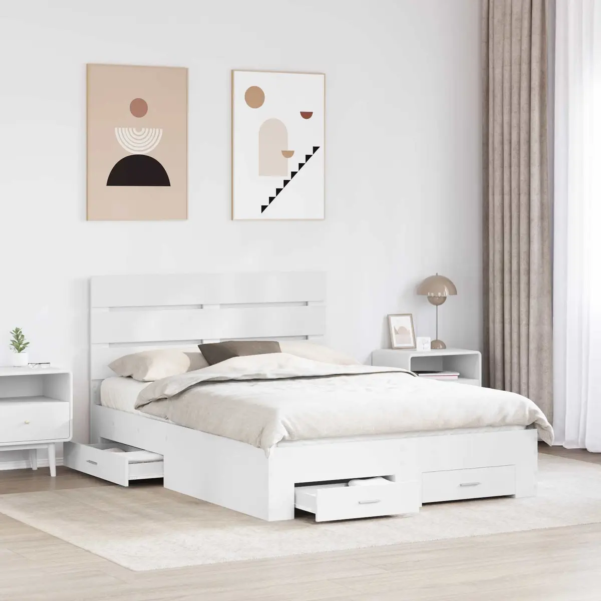 Bed Frame with Drawers 150x200cm