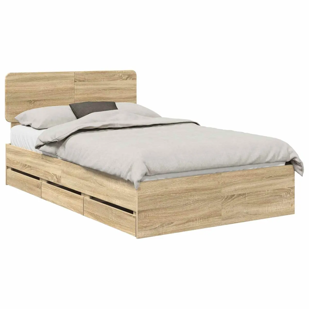 Bed Frame with Adjustable Headboard 135 x 190 cm