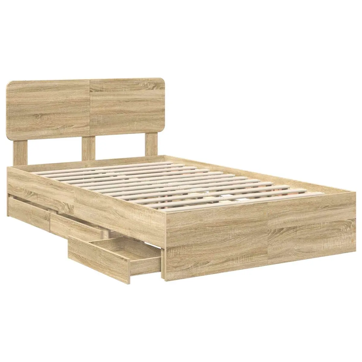 Bed Frame with Adjustable Headboard 135 x 190 cm
