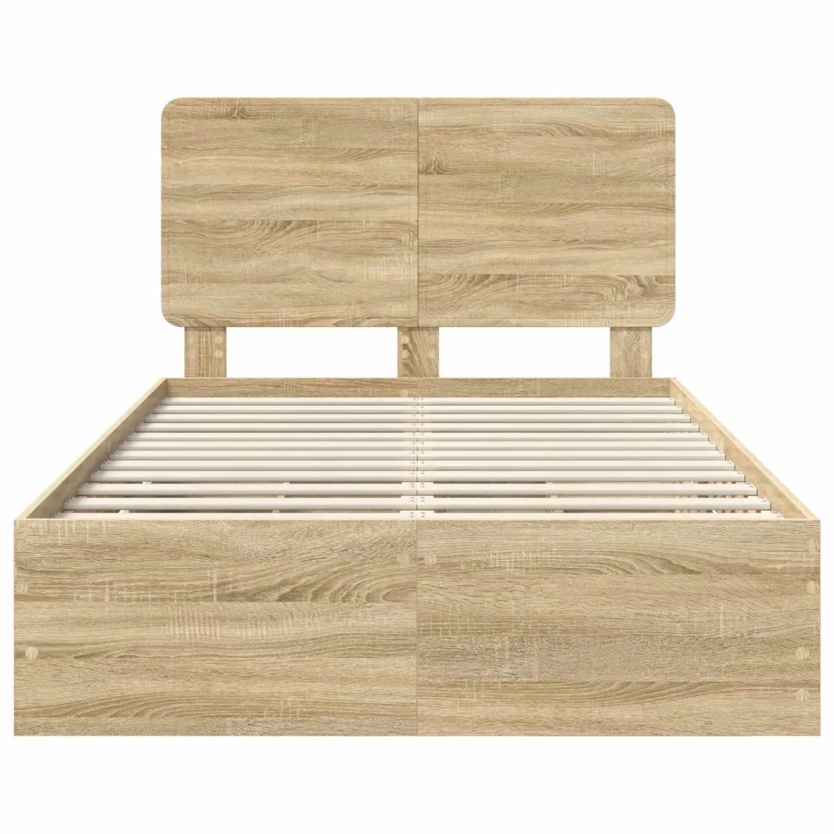 Bed Frame with Drawer Storage Engineered Wood 135 x 190 cm Sonoma Oak Brown