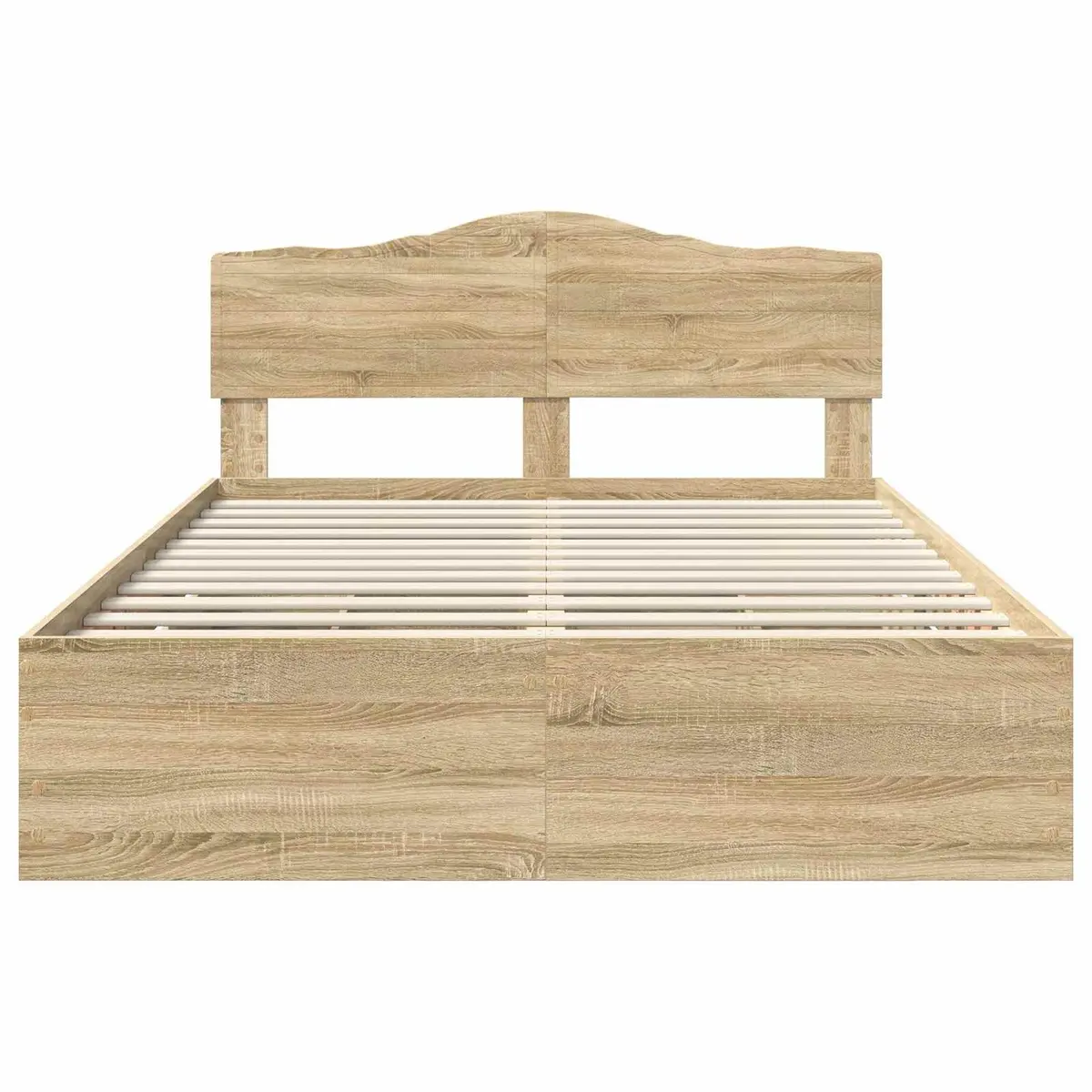 Bed Frame with Storage Drawer 150 x 200 cm Sonoma Oak Engineered Wood