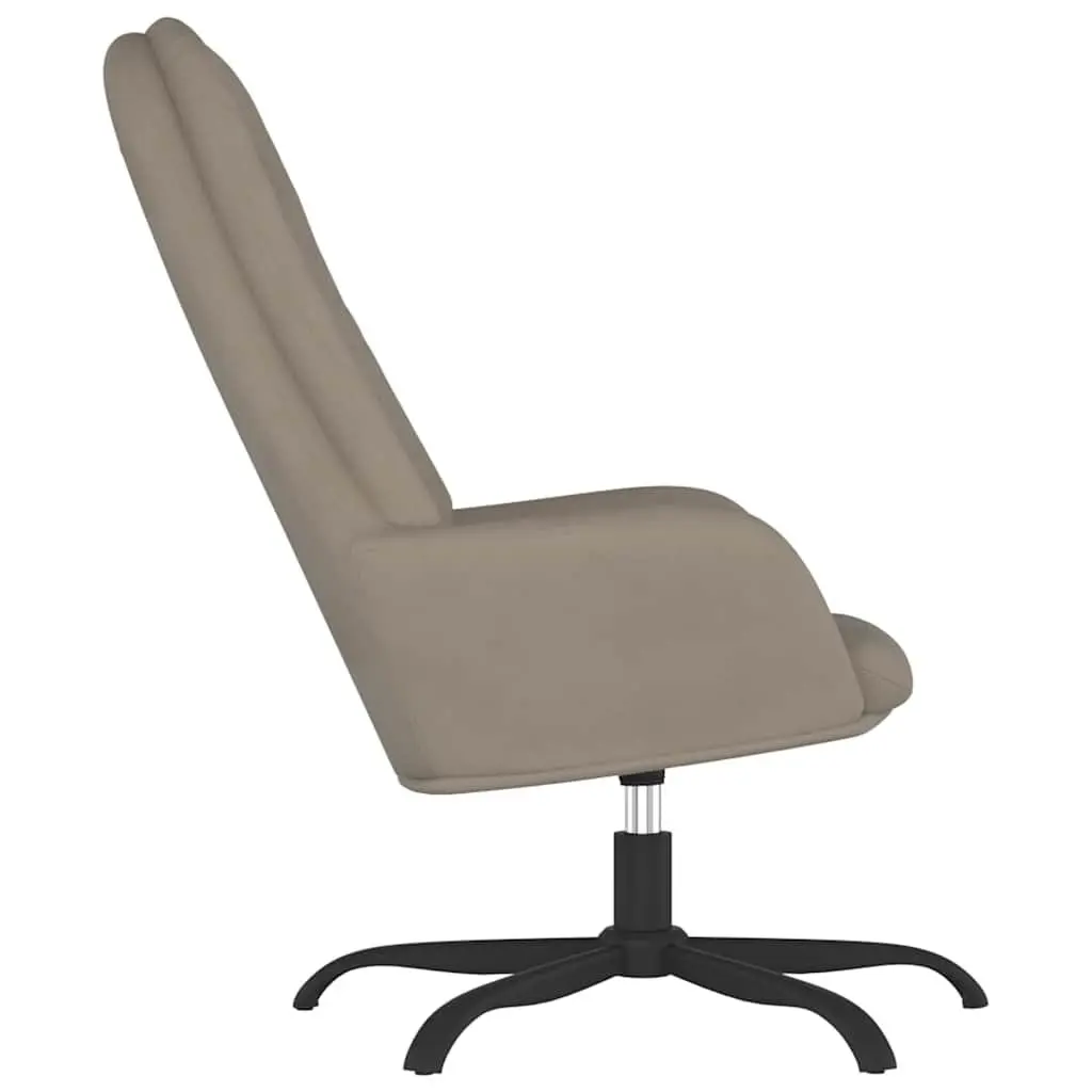 Relaxing Chair Light Grey Velvet 360 Degree Swivel Arm Chair Comfortable Lounge