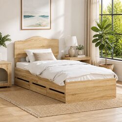 Sonoma Oak Bed Frame with Drawer for Value and Functionality