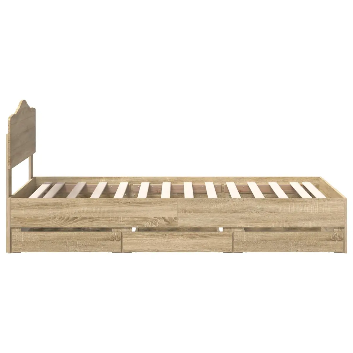 Bed Frame with Storage Drawer Modern 90 x 190 cm Sonoma Oak Engineered Wood